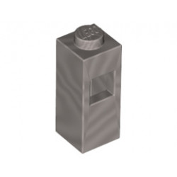 Brick, Modified 1 x 1 x 2 with Square Hole: {сребърно метален}