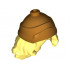 Minifigure, Hair Long Wavy with Gold Greek Soldier Helmet Pattern: {студено жълт}