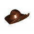 Minifigure, Headgear Hat, Wide Brim with Cut and Tan Patch Pattern: {червеникаво-кафяв}