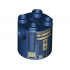 Brick, Round 2 x 2 x 2 Robot Body with Black Lines and Silver and Tan Pattern (Astromech Droid): {земно син}