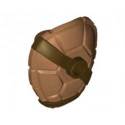 Minifigure, Turtle Shell with Stud with Dark Brown Horizontal and Diagonal Belt Pattern: {умерен нуга}