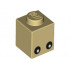 Brick 1 x 1 with Eyes Black with White Pupils Pattern: {тухлено жълт}