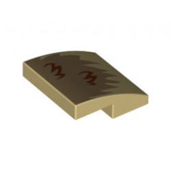 Slope, Curved 2 x 2 with Dark Tan Fur Pattern: {тухлено жълт}