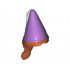 Minifigure, Hair Combo, Hair with Hat, Hair in Braid and Medium Lavender Cone with White Ribbon Pattern: {тъмно оранжев}