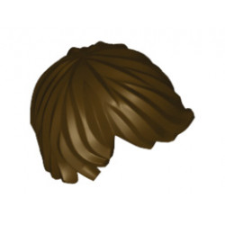 Minifigure, Hair Tousled with Side Part: {тъмно кафяв}
