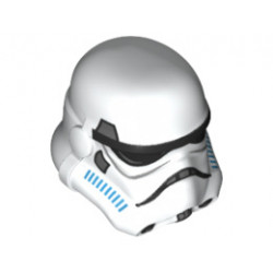 Minifigure, Headgear Helmet SW Stormtrooper, 2 Chin Holes, Dark Azure and Dark Bluish Gray Pattern (Rebels Cartoon Style): {бял}
