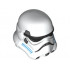 Minifigure, Headgear Helmet SW Stormtrooper, 2 Chin Holes, Dark Azure and Dark Bluish Gray Pattern (Rebels Cartoon Style): {бял}