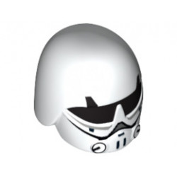 Minifigure, Headgear Helmet SW Rebel Cadet with Black Goggles Pattern: {бял}
