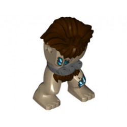 Body Giant, Mammoth with 3 Studs and Reddish Brown Mane Pattern: {пясъчно жълт}