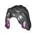 Minifigure, Hair Female Mid-Length with Part over Right Shoulder and Magenta Highlights Pattern: {черен}