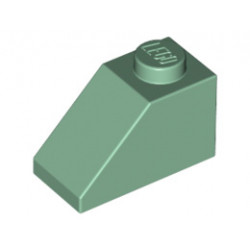 Покривна плочка 1X2/45° : {пясъчно зелен}