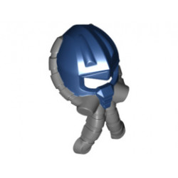 Minifigure, Headgear Helmet Space with Air Mask with Flexible Gray Hoses Pattern: {земно син}