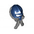 Minifigure, Headgear Helmet Space with Air Mask with Flexible Gray Hoses Pattern: {земно син}