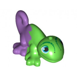 Chameleon, Friends / Elves with Black, Medium Azure and White Eyes and Marbled Medium Lavender Pattern: {ярко зелен}