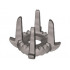 Minifigure, Headgear Crown with 4 Tall Spikes: {сребърно метален}