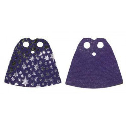 Minifigure, Cape Cloth, Standard with Iridescent Stars and Moons Pattern: {светло виолетов}