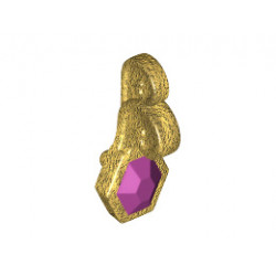 Minifigure, Turban Pin with Jewel Purple Pattern : {топло златист}