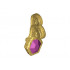 Minifigure, Turban Pin with Jewel Purple Pattern : {топло златист}