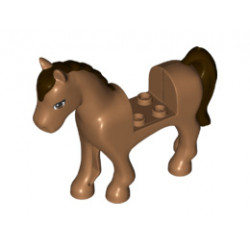 Horse with 2 x 2 Cutout, Brown Eyes, Dark Brown Mane and Tail Pattern : {умерен нуга}