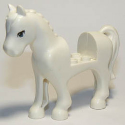 Horse with 2 x 2 Cutout, Blue Eyes Pattern : {бял}