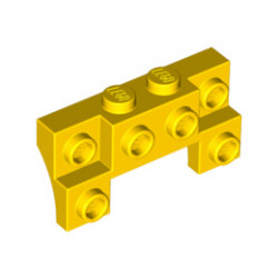 Brick, Modified 2 x 4 - 1 x 4 with 2 Recessed Studs and Thin Side Arches: {ярко жълт}