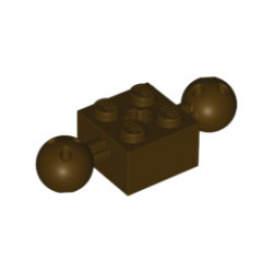 Тухличка 2X2 с 2 топчета O 10,2: {тъмно кафяв}