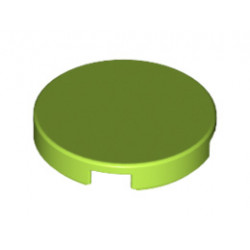 Плоска плочка 2X2, кръгла: {ярко жълто-зелен}