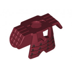 Minifigure, Armor Ninja Style with Black Clasps Pattern: {нов тъмно червен}