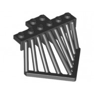 Plate, Modified 2 x 6 with Sloped Bars (Cow Catcher) : {черен}