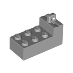 Hinge Brick 2 x 4 Locking with 1 Finger on Top at One End: {умерено каменно сив}