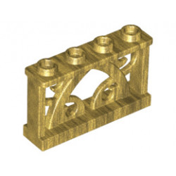 Железна ограда 1X4x2 с 4 стъда: {топло златист}