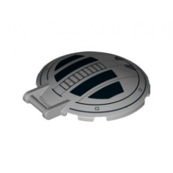 Dish 6 x 6 Inverted - No Studs with Handle with SW TIE Advanced Hatch Pattern: {умерено каменно сив}