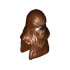 Minifigure, Head Modified SW Wookiee with Dark Tan Fur Pattern: {червеникаво-кафяв}