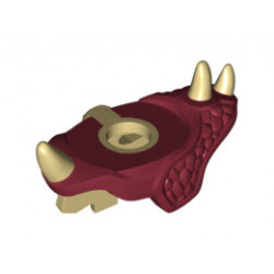Minifigure, Armor Shoulder Pads with 3 Spikes and Spine with Dark Red Pads Pattern: {тухлено жълт}
