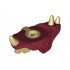 Minifigure, Armor Shoulder Pads with 3 Spikes and Spine with Dark Red Pads Pattern: {тухлено жълт}