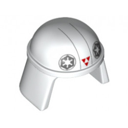 Minifigure, Headgear Helmet SW Imperial Pilot with Imperial Logo and Three Red Triangles Pattern (AT-DP Pilot): {бял}