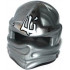 Minifigure, Headgear Ninjago Wrap with White Ninjago Logogram 'Ice' Pattern (Zane): {сребърно метален}