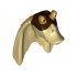 Minifigure, Head Modified SW Gungan Flat Eyes with Nougat Top and Dark Brown Mask Pattern : {тухлено жълт}