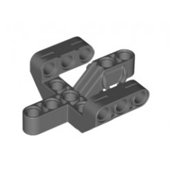 Technic, Liftarm 5 x 6 x 2 Perpendicular Fork 3 Fingers: {тъмно каменно сив}
