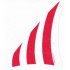 Cloth Sail Triangular 18 x 20 with Red Stripes Pattern: {бял}