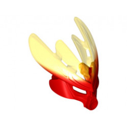 Bionicle Mask Protector with Marbled Trans-Yellow Pattern (Protector Mask of Fire): {ярко червен}