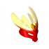 Bionicle Mask Protector with Marbled Trans-Yellow Pattern (Protector Mask of Fire): {ярко червен}