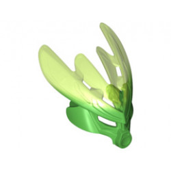 Bionicle Mask Protector with Marbled Trans-Bright Green Pattern (Protector Mask of Jungle): {ярко зелен}