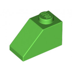Покривна плочка 1X2/45° : {ярко зелен}