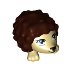 Hedgehog, Friends with Black Eyes, Eyelashes and Nose and Dark Brown Spines Pattern : {тухлено жълт}
