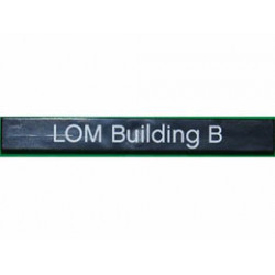 Tile 1 x 8 with 'LOM Building B' Pattern: {черен}