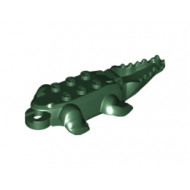 Alligator / Crocodile Body with 10 Lower Teeth: {земно зелен}