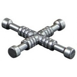 Minifigure, Utensil Tool 4-Way Lug Wrench: {сребърно метален}