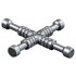 Minifigure, Utensil Tool 4-Way Lug Wrench: {сребърно метален}