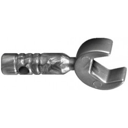 Minifigure, Utensil Tool Open End Wrench - 3-Rib Handle: {сребърно метален}